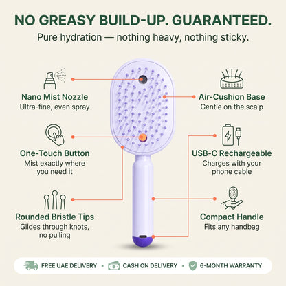 Verlux™ 2-in-1 Nano Mist Hair Brush