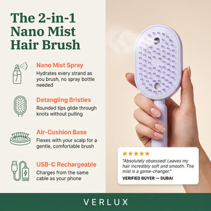 Verlux™ 2-in-1 Nano Mist Hair Brush